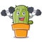 Fitness cute cactus character cartoon