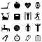 Fitness, diet and healthy life icons