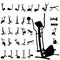 Fitness equipment silhouettes
