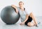 fitness equipment sport indoors girl with gym ball