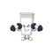 Fitness exercise glass of milk cartoon character using barbells