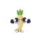 Fitness exercise salsify mascot icon with barbells