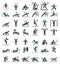 Fitness exercise workout icons set.