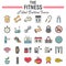 Fitness filled outline icon set, sport signs