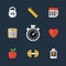 Fitness flat icons