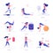 Fitness Flat Illustration Vector Pack