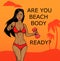 Fitness Girl. Beach Body Ready Design