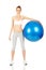 Fitness girl holding exercising ball