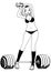 Fitness girl workout with a barbell