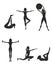 Fitness girls silhouette