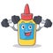 Fitness glue bottle character cartoon