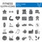 Fitness glyph icon set, sport symbols collection, vector sketches, logo illustrations, workout signs solid pictograms