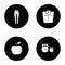 Fitness glyph icons set