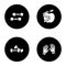 Fitness glyph icons set