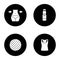 Fitness glyph icons set