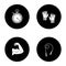 Fitness glyph icons set