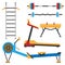 Fitness gym club athlet sport activity body tools wellness dumbbell equipment vector illustration