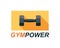Fitness gym logo sign, bodybuilding club emblem template