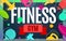 Fitness gym vector banner color design