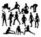 Fitness and Gym Woman Sport Silhouettes