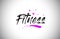 Fitness Handwritten Word Font with Vibrant Violet Purple Stars and Confetti Vector