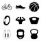 Fitness and health active simple icons set