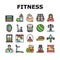 Fitness Health Athlete Training Icons Set Vector