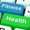 Fitness Health Keys Shows Healthy Lifestyle