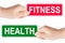 Fitness and Health traffic sign in the hand