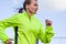 Fitness and Healthy Lifestyle Concepts. Female Athlete Having Running Exercise Outdoors