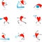 Fitness heart silhouettes