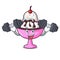 Fitness ice cream sundae character cartoon