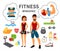 Fitness infographic. Vector icons