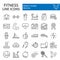 Fitness line icon set, sport symbols collection, vector sketches, logo illustrations, workout signs linear pictograms