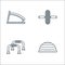 fitness line icons. linear set. quality vector line set such as balance ball, hand grip, exercise tool