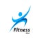 Fitness logo with abstract healthy body wellness icon. Vector illustration