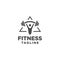 Fitness Logo. Symbol of sport barbel, health, illustration of fresh life