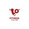 Fitness Logo. Symbol of sport barbel, health, illustration of fresh life