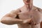 Fitness man background shoulder biceps