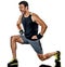 Fitness man cardio boxing exercises isolated