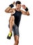 Fitness man cardio boxing exercises isolated