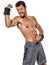 Fitness man cardio boxing exercises isolated