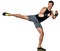 Fitness man cardio boxing exercises isolated