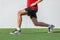 Fitness man doing legs exercise lunges workout for glute and leg muscle training core muscles, balance, cardio and