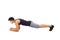 fitness man doing plank core exercise working out