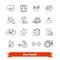 Fitness and men health. Thin line art icons set