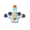 Fitness message in bottle isolated with cartoon