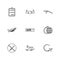 fitness, nutrious , workout , travelling, eps icons set vector
