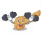 Fitness pancreas character cartoon style