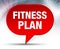 Fitness Plan Red Bubble Background